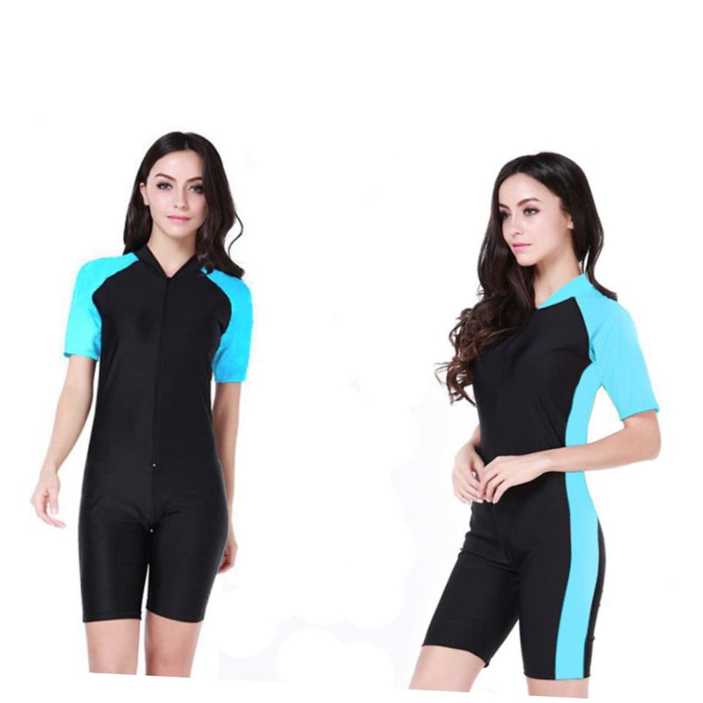 SUPVOX Short-Sleeved Diving Wetsuit for Women Uv -Piece Surf Suit for Snorkeling and Swimming Lightweight and Breathable XL