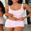 Winioder Women Y2K Floral Pajama Set Sleeveless Cami Crop Tops and Bodycon Shorts Set Teen Girls Cute Aesthetic Pajamas Set(J Pink,S) view 2