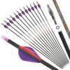 SHARROW 31" Carbon Arrows Hunting Arrows Spine 250 300 350 400 500 600 with Replaceable Tips Targeting Practice Arrows for Compound/Recurve/Long Bow 6/12pcs (12, Purple & Red, Spine 250) view 3
