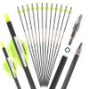 SHARROW 31" Carbon Arrows Hunting Arrows Spine 250 300 350 400 500 600 with Replaceable Tips Targeting Practice Arrows for Compound/Recurve/Long Bow 6/12pcs (12, Yellow & White, Spine 600) view 1