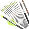 SHARROW 31" Carbon Arrows Hunting Arrows Spine 250 300 350 400 500 600 with Replaceable Tips Targeting Practice Arrows for Compound/Recurve/Long Bow 6/12pcs (12, Yellow & White, Spine 600) view 3