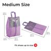 HANOZI Shoe Bags For Travel, Used As For Storage or Shoe Travel Bag, Space Saving When Travelling With This Travel Shoe Bags For Packing, Waterproof Nylon Sneaker Bag. (Light Purple, 2 Pack, Medium) view 2