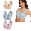 Animastyle 3 Pack Full Coverage Smooth Bra for Women Wirefree with Molded Cup Bra Beige+Blue+Pink 6XL view 1