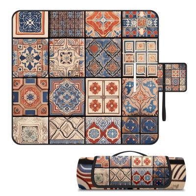AQUNNEW Luxury Outdoor Picnic Blanket Extra-Large Waterproof Foldable Beach Mat Ideal for Picnics, Beaches and Outdoor Adventures Durable Picnic Mat Printing