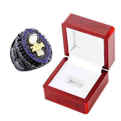 2024 Fantasy Football Ring | Heavy FFL Champion Ring | Gold Silver Tone Plated Award Trophy for Fantasy Football League Winner (size 12, ring and box together)