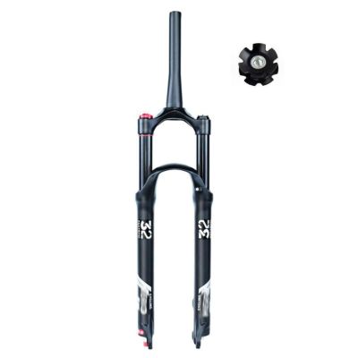 ZECHAO Magnesium Alloy Air Mountain Bike Suspension Forks,29 27.5 26er 1-1/8" Disc Brake Front Fork 140mm Travel Rebound Adjustment QR 9mm (Color : Tapered Manual Lock, Size : 27.5inch)