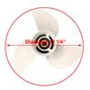 COPKINGO Boat Propeller for Yamaha Outboard Engine 60HP 70HP 75HP 80HP 85HP 90HP 115HP 130HP 4-1/4" Gearcase,15 Tooth,13 1/4x17-K 13.25x17 Pitch view 2