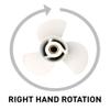 COPKINGO Boat Propeller for Yamaha Outboard Engine 60HP 70HP 75HP 80HP 85HP 90HP 115HP 130HP 4-1/4" Gearcase,15 Tooth,13 1/4x17-K 13.25x17 Pitch view 3