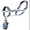Dover Saddlery Equestrian Padded Striped Breakaway Halter Lead - Navy - Horse-F/S view 3