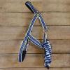 Dover Saddlery Equestrian Padded Striped Breakaway Halter Lead - Navy - Horse-F/S view 4