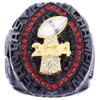 2024 Fantasy Football Championship Trophy Ring | Heavy FFL Champion Ring | Gold Silver Tone Plated Award Trophy for Fantasy Football League Winner (Ring and Stand Together, Size 14) view 2