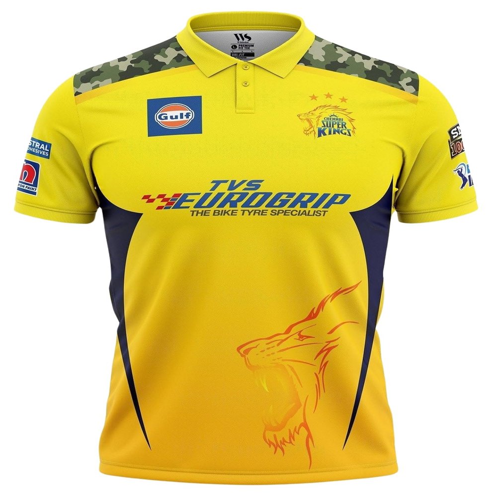 Whitedot Chennai Super Kings 2023 IPL Cricket Fan Jersey - 100% Dryfit Polyester (CSK 2023 - S-38), Small