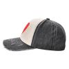 ADTEMP Broken Heart Outdoor Adult Washed Baseball Cap, Cowboy Hat, Travel Hat Black and White view 4