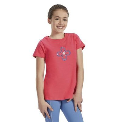 Riding Sport Girls' Equestrian Horseshoe Daisy Tee - ICY Morn - Small