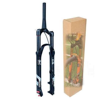 ZECHAO Stroke 140mm Bike Suspension Front Fork,Rebound Adjust 26/27.5/29in Alloy Air Mountain Bike Suspension Forks Disc Brake 1-1/2" (Color : Tapered Remote Lock, Size : 26inch)