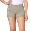 WallFlower Women's Luscious Curvy Twill Cargo Shorts 3" Mid-Rise Insta Stretch Juniors, Willow, 0 view 1