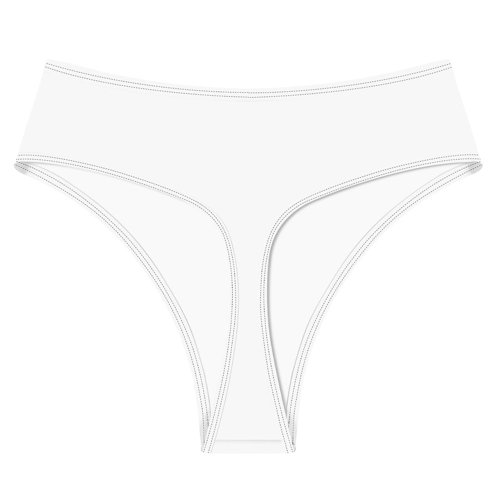 Genfirdom Womens High Waisted Thong Bikini Bottoms Swimsuit Bottoms High Cut Rave Bottoms(WhiteL