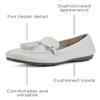 CLIFFS BY WHITE MOUNTAIN Women's Gush Driving Moccasin Loafer Flat, White/Smooth, 9 M view 3