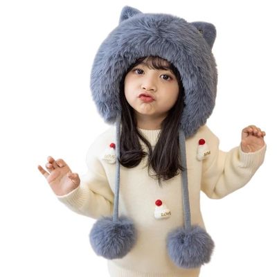 Cartoon Hat Girls Boys Scarf Thicken Cap Newborn Photography Double Fleece Baby Stuff Winter Children hat Kids Caps (Color : 2, Size : One Size)