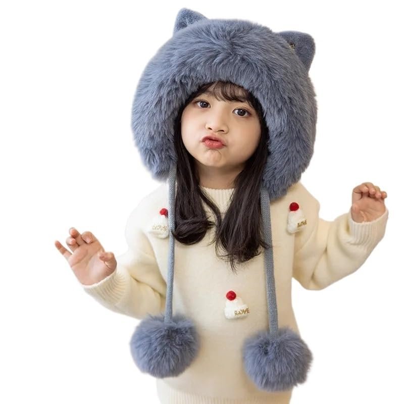 Cartoon Hat Girls Boys Scarf Thicken Cap Newborn Photography Double Fleece Baby Stuff Winter Children hat Kids Caps (Color : 2, Size : One Size)