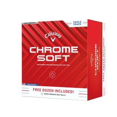 Callaway Golf Chrome Soft 2024 Golf Balls (White, Triple Track (Buy 3 Get 1 Free))