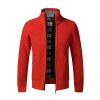 Uillui Mens Full Zipper Cardigan Sweater Flannel Lined Knitted Long Sleeve Cardigans Slim Fit Cable Knit Sweater with Pocket view 1