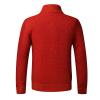 Uillui Mens Full Zipper Cardigan Sweater Flannel Lined Knitted Long Sleeve Cardigans Slim Fit Cable Knit Sweater with Pocket view 3