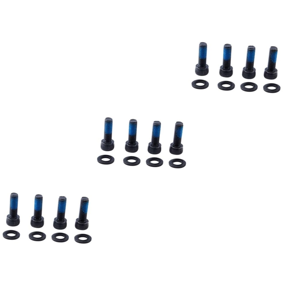 BESPORTBLE 12pcs Mountain Bike Brake Mount Adapter Screws Steel Brake Fixing Screws Washers