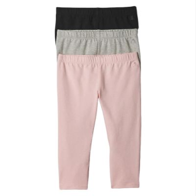 GAP Baby-Girls 3-Pack Playtime Favorites Basic Legging, Grey B08, 2T