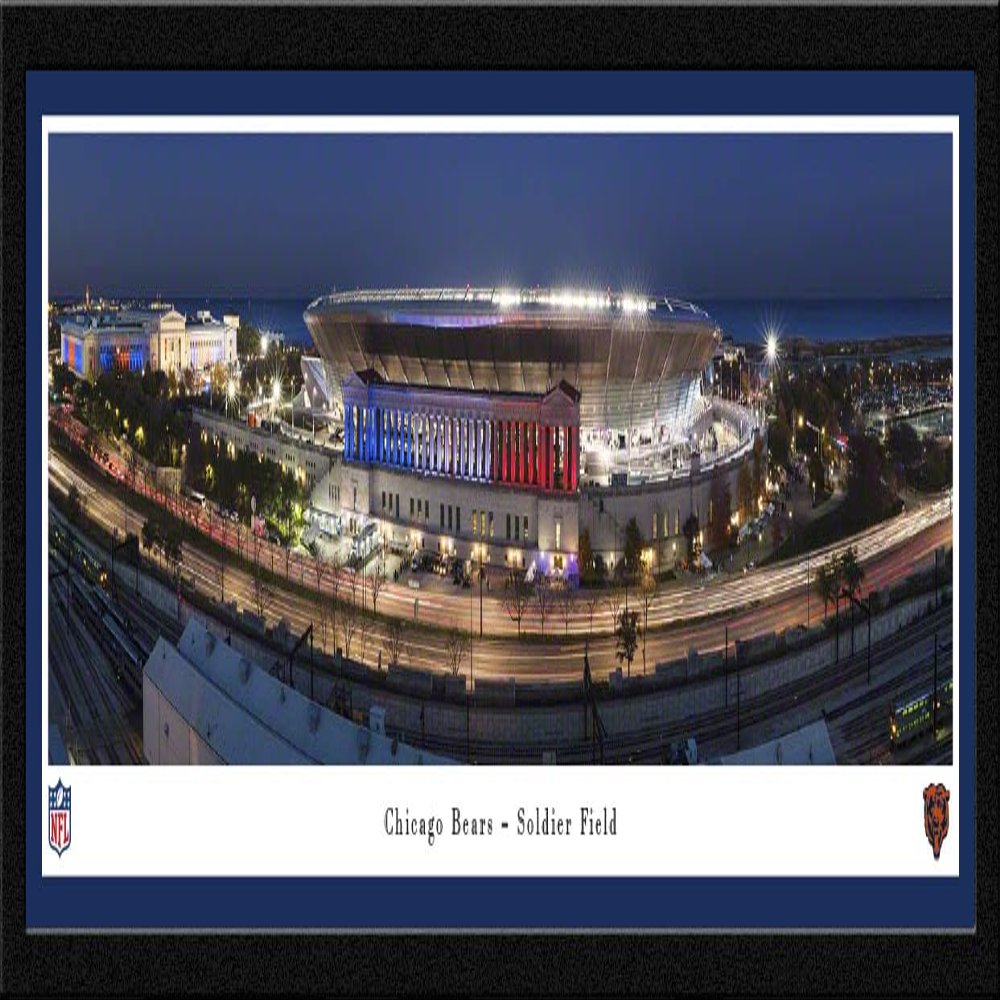 Chicago Bear, Soldier Field - 41.5x15-inch Single Mat, Select Framed NFL Picture by Blakeway Panoramas
