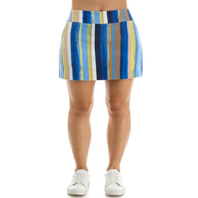 Zac & Rachel Women's New Millennium Pull-On Skort, Surf The Web/Lemon Drop, 8