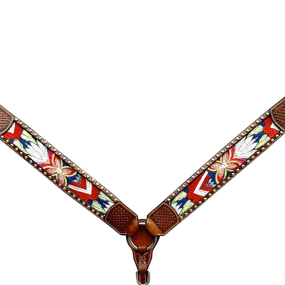 BAR H EQUINE Horse Western Leather Breast Collar Brown