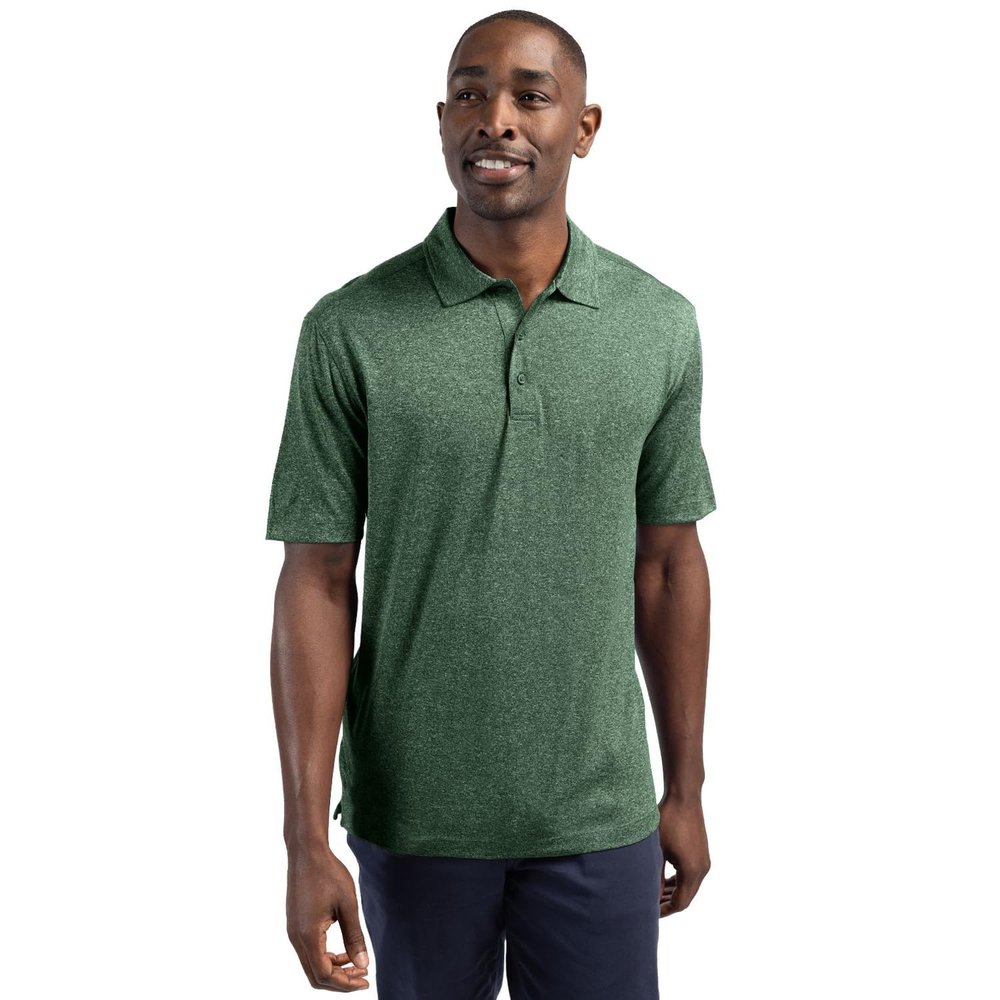 Clique Charge Active Mens Short Sleeve Polo, Bottle Green Heather, L