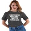 5X-Large Heather Black Mens Sorry for The Mean Awful Accurate Things I Said Funny T-Shirt view 2