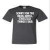 5X-Large Heather Black Mens Sorry for The Mean Awful Accurate Things I Said Funny T-Shirt view 3