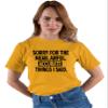 5X-Large Gold Mens Sorry for The Mean Awful Accurate Things I Said Funny T-Shirt view 2