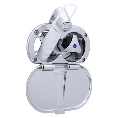 Ambassador Marine Trinidad- Transom Shower (Cold Only), Chrome Cup & Lid, Hammer-Head Arctic White Sprayer, 6' White Rubber Hose, Chrome Trinidad Handle - 136-0212-CA-W