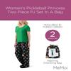 MeMoi Women's Pickleball Princess Two Piece PJ Set In A Bag Forest Green S view 2