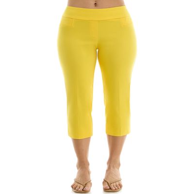 Zac & Rachel Women's Pull-On Slim Leg Crop Pant, Habanero Gold, 6