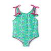 Hatley Girls Sleeveless One Piece Swimsuit, Rainbow Palm, 2 Toddler view 1