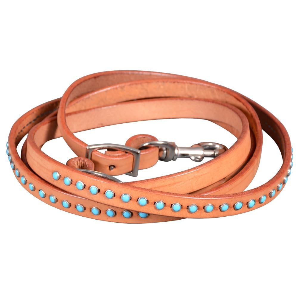 BAR H EQUINE Western Leather Horse Rein with Adjustable Buckle | Reins for Horses