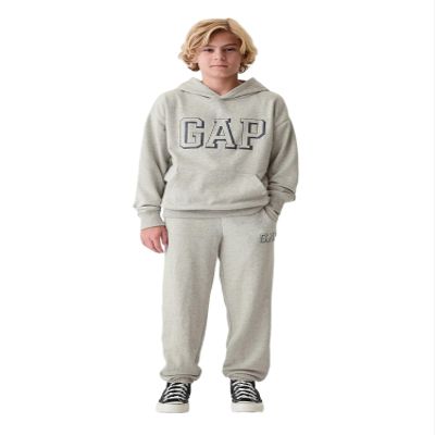GAP Boys Heritage Logo Pull-On Jogger Sweatpants Light Heather Grey B08 XL