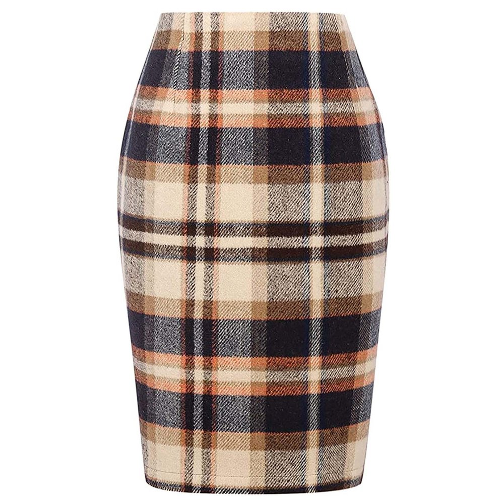 Skirts for Women High Waist Plaid Skirt Bodycon A-Line Mini Skirt Pencil Fall Winter Cotton Linen Vintage Midi Skirts