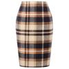 Skirts for Women High Waist Plaid Skirt Bodycon A-Line Mini Skirt Pencil Fall Winter Cotton Linen Vintage Midi Skirts view 2