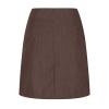 Women's Corduroy Skirts High Waisted A-Line Mini Button Front Skirt with Pockets Casual Elastic Fall Outfits Wrap Skirt Brown view 4