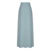 Womens Maxi Skirt Elastic Basic Solid Tie Dye Foldable High Waisted Midi Length Plus Size A-Line Skirts with Pockets Light Blue view 4