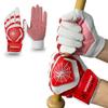 J&S Sporting Spider Grip Baseball Softball Batting Gloves for Mens and Kids (White Red, Medium) view 1