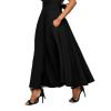 Women High Waisted Maxi Skirt A-Line Pleated Midi Length Flowy Casual Long Skirts Business Work Skirts with Pockets view 1