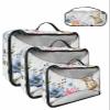 4 Set Packing Cubes for Travel Luggage Organizer Bags Spring Easter Egg Bunny Flower Retro Blue Travel Cubes for Carry on Suitcases Travel Bags Space Saving Travel Accessories (XL, L, M, S) view 1