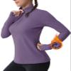 MAGCOMSEN Womens Half Zip Thermal Pullover with Zipper Pockets Fleece Athletic Jackets Fall Workout Shirts Purple M view 1